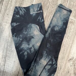 Alphalete Charcoal and Black Active Leggings